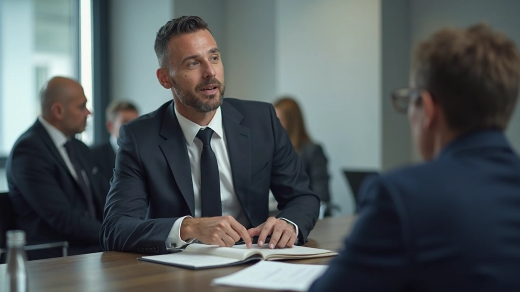 Профессионал проводит деловые переговоры с партнером в офисной обстановке