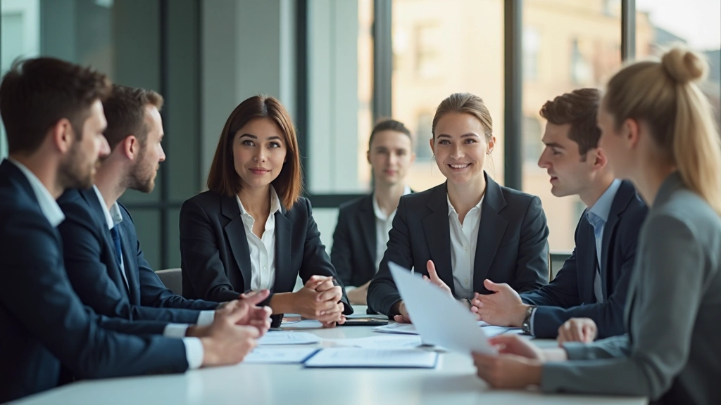 Профессиональная деловая встреча с обсуждением стратегии развития компании