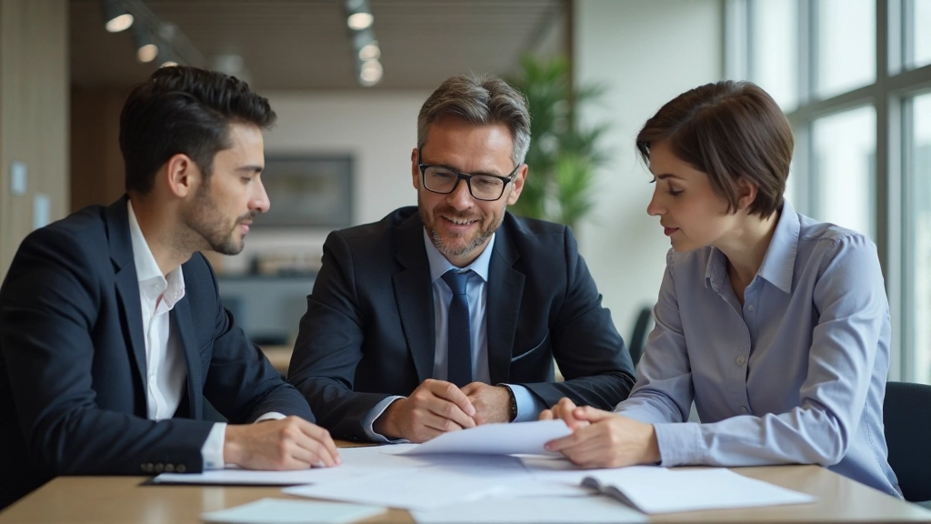 Профессиональная встреча команды за столом в современном офисе с обсуждением деловых вопросов