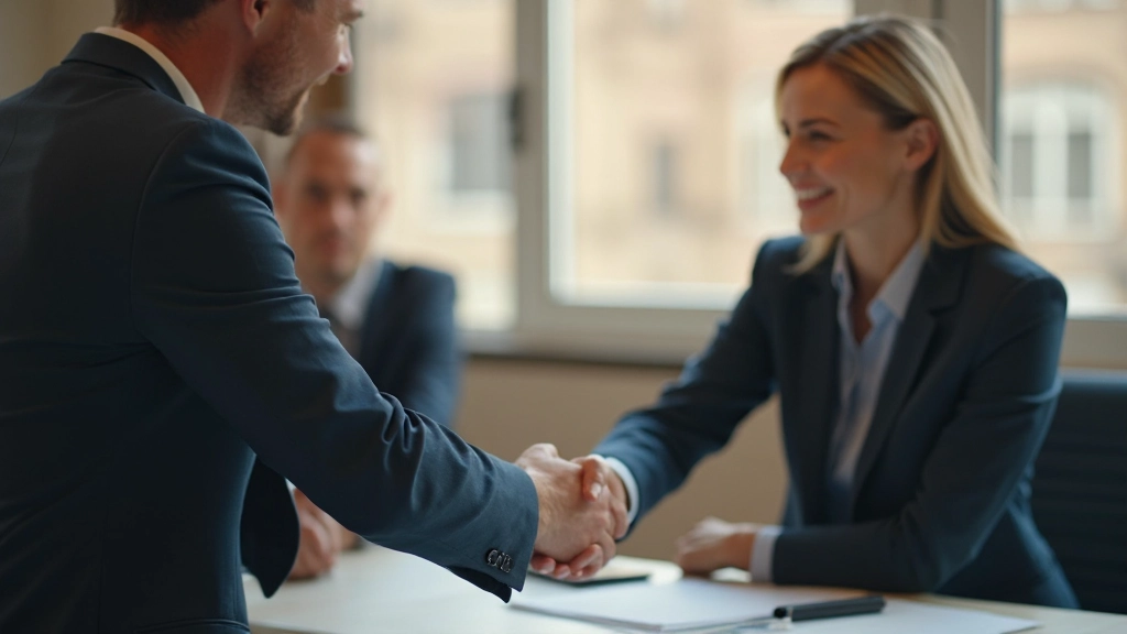 Деловые переговоры между двумя профессионалами за столом