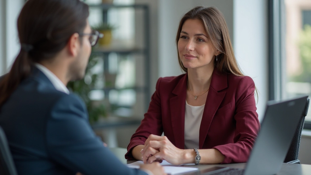 Деловые переговоры между двумя профессионалами за столом